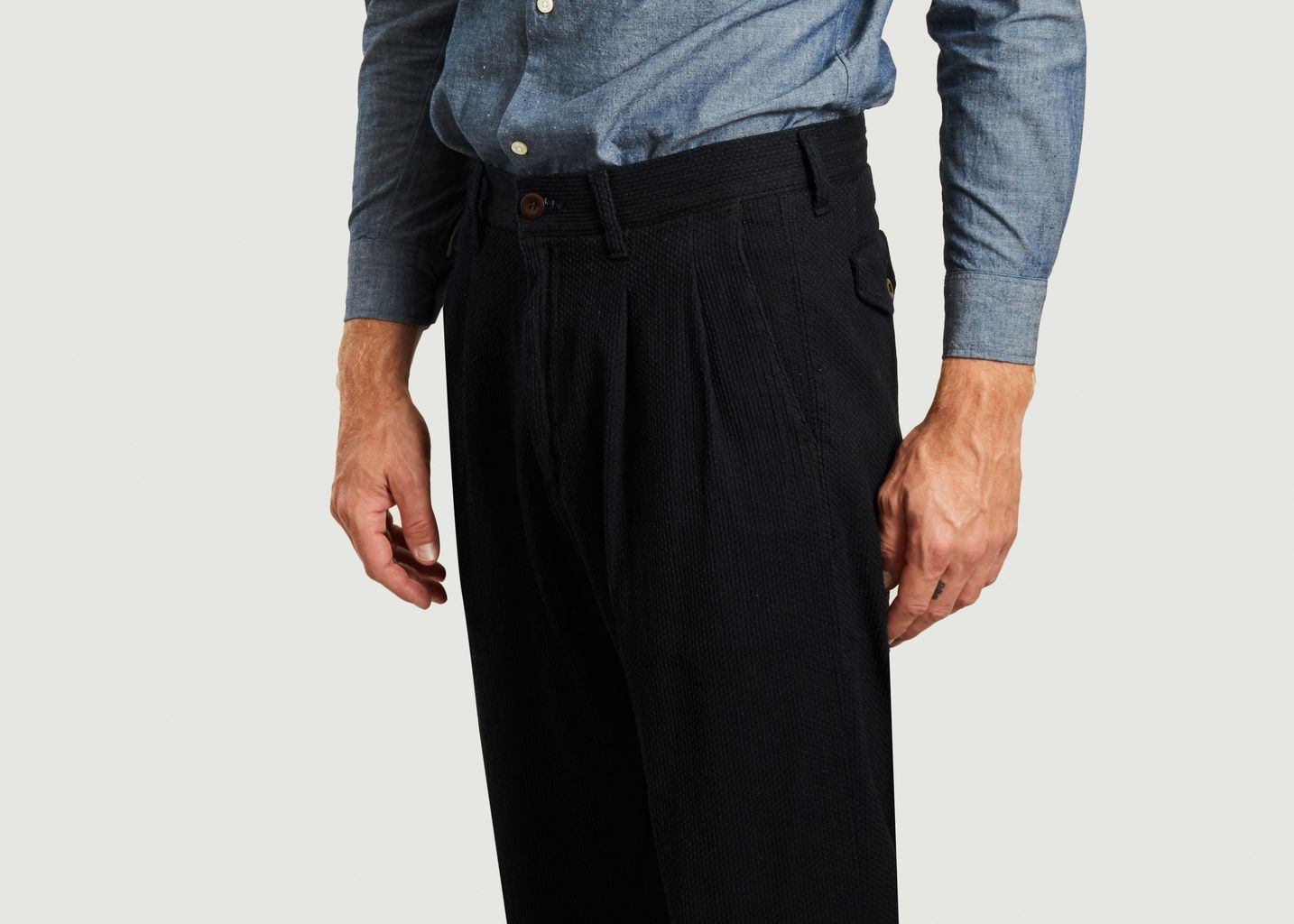 Montpe Sashiko cotton trousers - Japan Blue Jeans